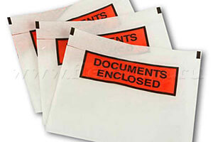 Cамоклеящийся пакет 165х240 мм с красным знаком Documents Enclosed